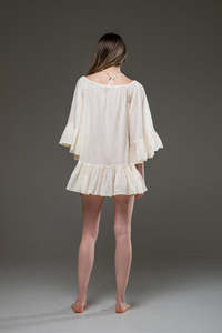 Otoño manga larga cuello redondo blusas casuales mujeres linterna manga bordado vestido señoras Casual Tops ropa mujer al por mayor - Product Image 4