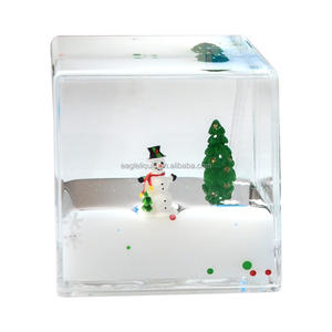 Schattige 3d Pinguïnvis Drijvende Vloeistof Vierkant Papier Gewicht <span class=keywords><strong>Aquarium</strong></span> Souvenir Geschenken Aqua Kubus - Product Image 4