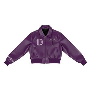 Veste bomber courte de style sororité Delta Sigma Theta en gros, personnalisée, avec lettres grecques, pour femmes, avec fermeture éclair - Product Image 1