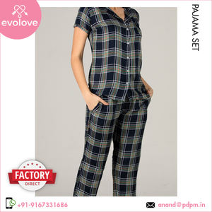 Ensemble pyjama 100% coton 2 pièces pour femmes vêtements de nuit d'été de qualité assurée du meilleur fournisseur et exportateur indien pour un usage domestique - Product Image 5