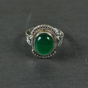 Bague en argent sterling 925 avec pierre précieuse en agate, style bohème, cadeau de mariage pour femme, bijoux plaqués rhodium - Product Image 3