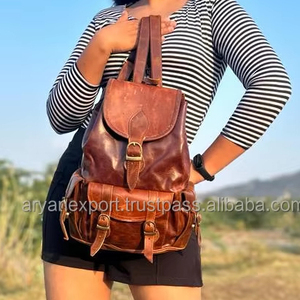 กระเป๋าเป้สะพายหลังหนังแท้แฮนด์เมดแท้กระเป๋าสไตล์วินเทจการออกแบบใหม่หลายใช้กระเป๋าเป้สะพายหลังขายส่งผลิตภัณฑ์จํานวนมาก - Product Image 2