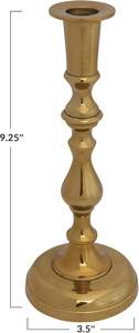 <b>Candle</b> Holder Metal Embossed Aluminum <b>Taper</b> Holder Gold for Diwali Items with Base of Bowl Diwali Gift Items - Product Image 3