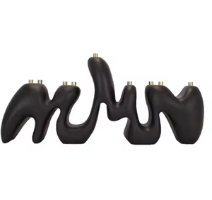 Menorá Metálica Clásica Judía para Aceite, Moderna de 9 Brazos, Decoración Ecológica para Hanukkah y Navidad por Decor Impex - Product Image 2