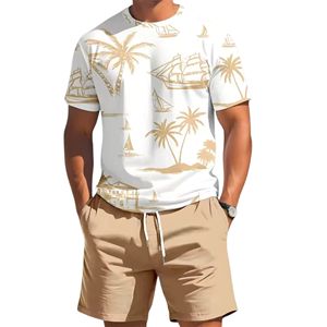 Camiseta de manga corta con cuello redondo y estampado AOP informal para hombre, camiseta blanca de corte regular para hombre, camiseta de algodón de color personalizado al por mayor - Product Image 4