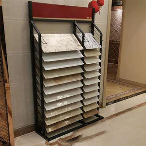 Fabricator sang trọng showroom trượt kim loại có thể điều chỉnh chiều cao kệ hiển thị <span class=keywords><strong>Rack</strong></span> cho gốm sứ gạch dễ dàng lắp ráp - Product Image 1
