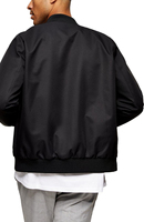 Blouson Bomber en Toile à Col Montant, Style Hiver Streetwear, Écologique, Confortable, Durable, Résistant à l'Usure, en Nylon, Imperméable avec Lettres sur le Devant
