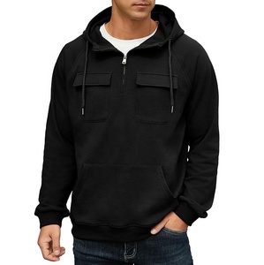 Sweat-shirt à capuche en polaire marron pour homme avec fermeture éclair et poches, coupe classique, toutes saisons, streetwear - Product Image 6