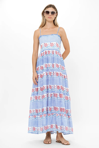 Strappy Bohemian Women Floral Print Cotton Maxi <b>Dress</b> Boho <b>Spaghetti</b> <b>Strap</b> Summer Beach Casual Resort Wear <b>Dress</b> - Product Image 4