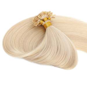ผมต่อแบบเคอราตินบอนด์ I-Tip เกรด 18A/1001 สีบลอนด์ประกายเทา แบบตรง ผมแท้รัสเซียชนิดเรมี่ - Product Image 1