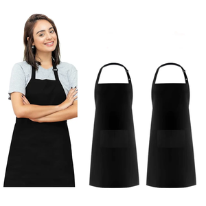 Delantal Ajustable Impresión personalizada Diseño de logotipo Algodón Poliéster Color puro Negro Cocina Comida Hombre Mujer Jardín Babero Chef Cocina - Product Image 6