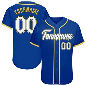 Meilleures ventes Vêtements d'équipe personnalisés Maillot de baseball authentique blanc-or royal - Product Image 1