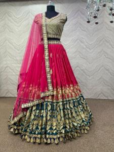 Lehenga choli ผ้าคอตต้อนปักลายหินผ้าหนาดีไซน์ใหม่ล่าสุด - Product Image 2