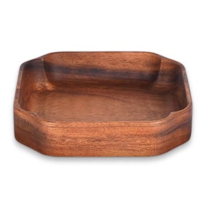 Bandeja de madera para servir en forma única para té, café y aperitivos, elegante bandeja hecha a mano para cocina, mesa de comedor y decoración del hogar - Product Image 1