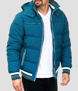 High Quality Men Casual Hooded <b>Waterproof</b> Windproof Breathable Winter <b>Warm</b> Outdoor Puffer <b>Jacket</b> Zipper Canvas Front Logo <b>jacket</b> - Product Image 1