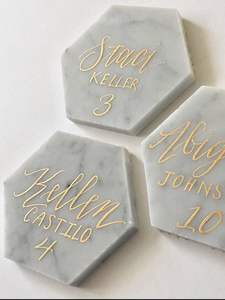 Modern White Marble Style Coffee Table Decor Ceramic <b>Coasters</b> Set of 6 with Holder <b>Heat</b> Resistant & Non-Slip 4 Inch Diameter - Product Image 5