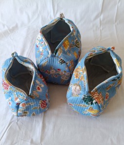 กระเป๋าเครื่องสำอางผ้าฝ้ายคุณภาพสูงแบบวินเทจ ซิปทนทานอเนกประสงค์ ขนาดเล็ก-กลาง ลายบล็อกพิมพ์ - Product Image 2