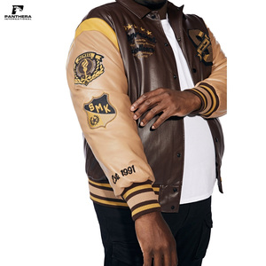 <b>Stand</b> Collar Vintage Wool Jacket Custom Embroidery Logos Panel <b>Work</b> Breathable Winter Single Pack Manufacturer Direct - Product Image 4
