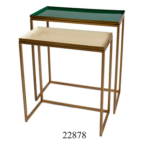 Table gigogne gris foncé avec texture en marbre pour la décoration intérieure Ensemble de 2 fournisseurs de tables gigognes les plus vendues d'Inde - Product Image 6