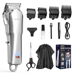 Tondeuse à cheveux sans fil professionnelle, kit de toilettage, rechargeable par USB avec écran LED, tondeuse à barbe pour hommes, femmes et enfants - Product Image 5