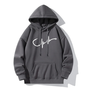 Yeni kalp atışı hattı balıkçılık kanca desen hoodie moda kapüşonlu sweatshirt eğlence sokak çekim Harajuku kazak - Product Image 4
