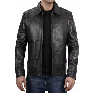 Chaqueta de Cuero Transpirable para Hombre, Invierno, Manga Larga, Casual, Moda, Ropa Exterior, Logotipo Personalizado OEM, Chaquetas de Cuero para Hombre - Product Image 5