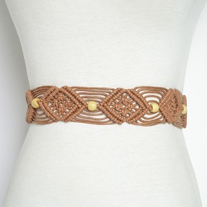 Nouveau Design 2024 été et printemps Style bohème à la mode coloré tricoté coton macramé ceinture pour les femmes - Product Image 6