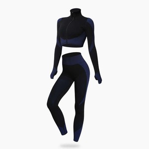 Leggings de sport haut court ensembles de fitness ensemble de yoga combinaison d'entraînement de fitness pour femmes costume de gym 3 pièces - Product Image 6