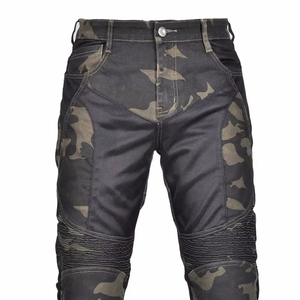Camouflage Biker Leather Racing Pants with Detachable Hip <b>Protector</b> and Removable Knee Pads for Motocross All Seasons - Product Image 3