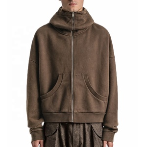 Garment Manufacturers Custom <b>Full</b> <b>Zip</b> Up Hoodie Streetstyle 100% Cotton <b>Sweatshirt</b> Men Blank-oversized-hoodies Custom Logo - Product Image 1