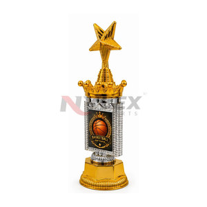 Trofeo de Baloncesto NYLEX SPORTS Dorado y Plateado, Tallado en 3D, Logotipo Personalizable en Color, Premio Deportivo de Plástico Resistente para el Mejor Jugador - Product Image 2
