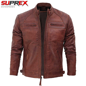 Canvas Biker <b>Jacket</b> Quilted Cafe Racer Zip Moto <b>Jackets</b> <b>Men</b> Customize Wholesale High Quality Waterproof Breathable Eco-Friendly - Product Image 5
