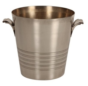 Seau refroidisseur de vin en métal avec support Fabricant indien Seau à glace refroidisseur de vin en acier inoxydable avec poignées - Product Image 1