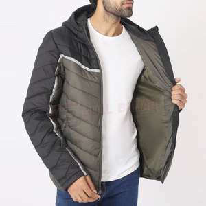 Men's Lightweight <b>Packable</b> Puffer <b>Jacket</b> Removable Hood High Neck Stand Collar Front Logo Custom OEM Service High Quality Winter - Product Image 3