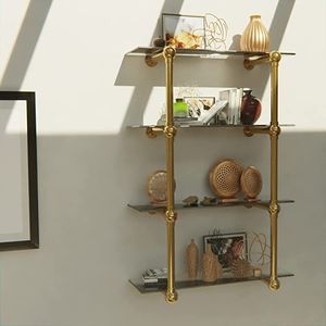 Estantes de pared de latón de lujo estantes para sala de estar pantalla decorativa que ahorra espacio - Product Image 3