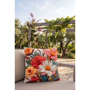 Funda de Cojín Beige con Técnica de Tejido con Impresión Digital en Relieve - Product Image 1