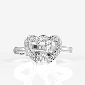 Bague en or 9 carats avec diamant cultivé en laboratoire Dual Bliss, collection élégante de bagues en diamant - Product Image 4