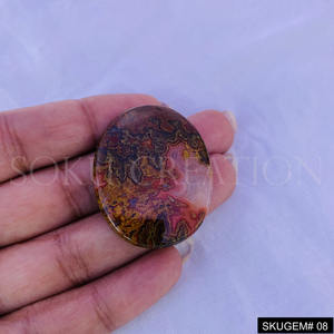 Piedra preciosa suelta de ágata de costura pulida a mano suave para hacer joyas, forma mixta - Product Image 6