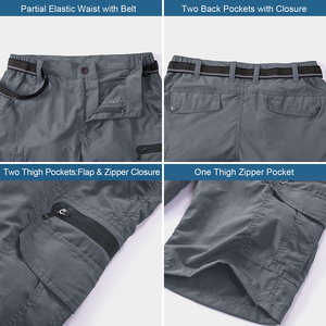 Shorts Cargo d'été pour Homme, Couleur Unie, Décontracté, Confortable, Extérieur, Séchage Rapide, Respirant, Taille Élastique, en Toile - Product Image 3
