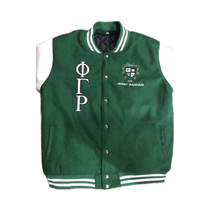 Chaqueta de invierno Varsity para hombre, abrigo con letras de estilo béisbol moderno, abrigo cálido de mezcla de algodón duradero para clima frío - Product Image 4