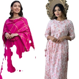 Womens Dresses Rayon and Cotton Straight Suit with Dupatta for Festive Wear From Indian Exporter and Manufacturer - Product Image 1