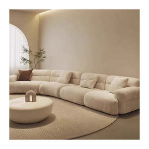 DREAMLIKE Canapé sectionnel italien moderne et minimaliste en tissu pour hôtel appartement de luxe avec de grands petits espaces Design à rangée droite - Product Image 5