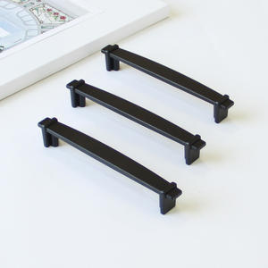 Matte Black <b>Slim</b> Curved Zinc Alloy Contemporary Durable Cabinet Pull Handles for Kitchen <b>Bathroom</b> Living Room Dining <b>Drawer</b> Use - Product Image 4