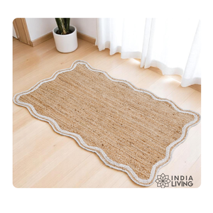 Braided Jute Carpet Natural Fiber <b>Rug</b> for Living Room Bedroom and Office Space Eco Friendly Durable <b>Rustic</b> Style Floor Mat - Product Image 3