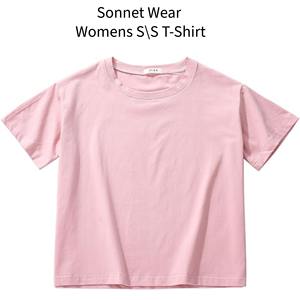 Camiseta corta de algodón para mujer, camiseta informal de manga corta, ajustada, para verano - Product Image 6