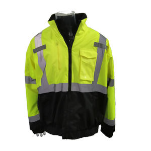 Vêtement de sécurité, veste bomber haute visibilité pour les travailleurs du bâtiment, uniforme de chantier personnalisé, veste avec col montant - Product Image 3