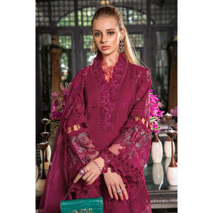 Vestido Salwar Kameez de Algodón Pakistaní de Lujo, Diseño '24, 9-Scenic Scarlet TC-685 por Maria B., Edición Eid, Vestidos Indios - Product Image 3