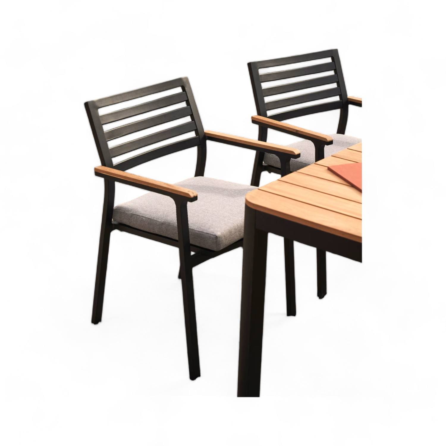 Black Aluminum and Natural Teak