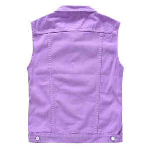 Chaleco Informal de Lona Vaquera para Hombre, Color Sólido, 100% Algodón, Transpirable, de Alta Calidad, Ropa Exterior, Color y Logotipo Personalizables, OEM - Product Image 2