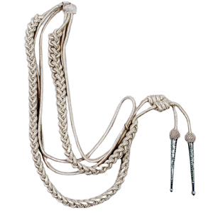 Aiguillettes d'uniforme en nylon personnalisées avec fil métallique Aiguillette d'épaule avec embouts en métal - Product Image 2